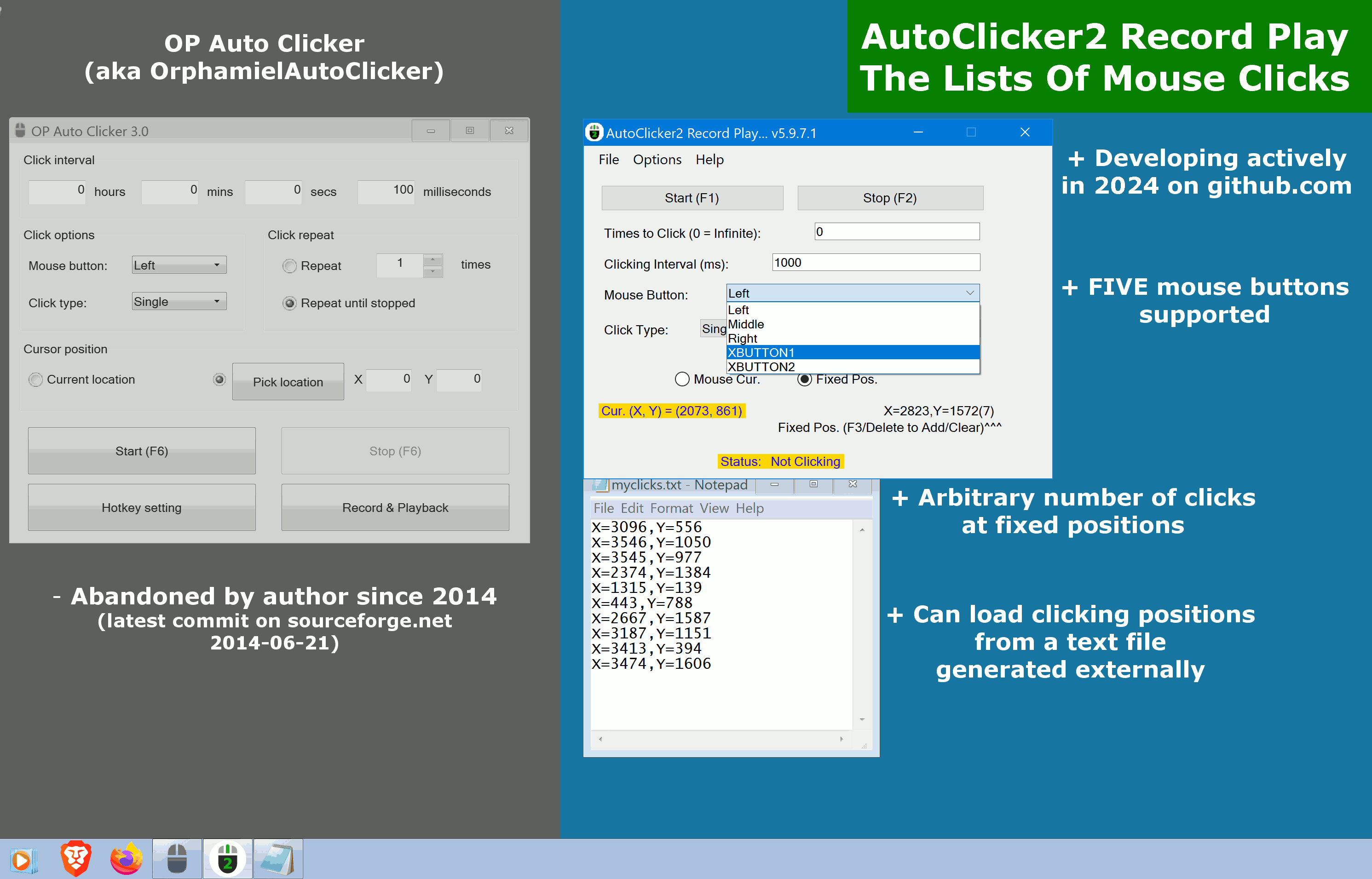 AutoClicker2 Record Play The Lists Of Mouse Clicks version 5.9.7.1: "AutoClicker2" application